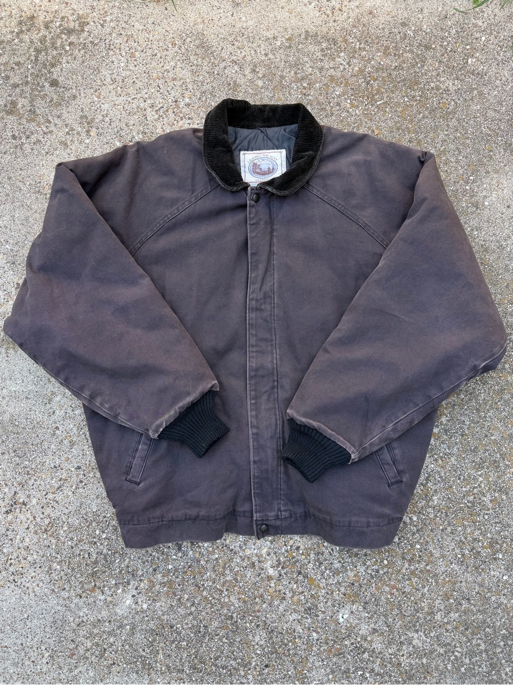 Walls Brown Bomber Jacket with Black Cord Collar Carhartt Style